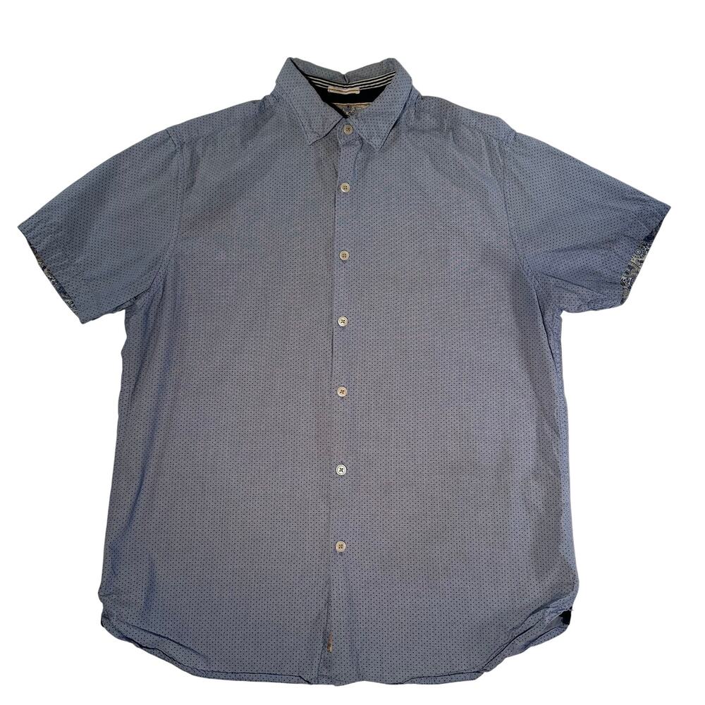 Denim & Flower Button Up Short Sleeve Shirt Size Small